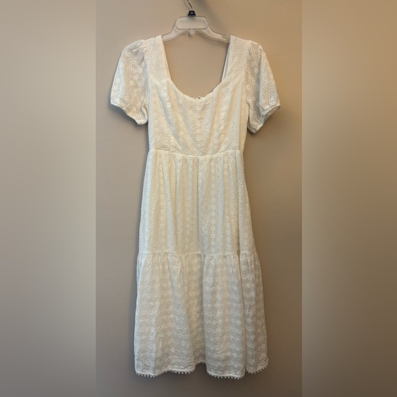 Lost + Wander White Middle of Nowhere Tiered Midi Sundress - Picture 6 of 15